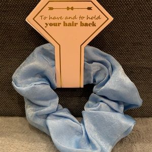 New Sky Blue Satin Scrunchies Bride Bridesmaids Bachelorette Favors Gifts Party